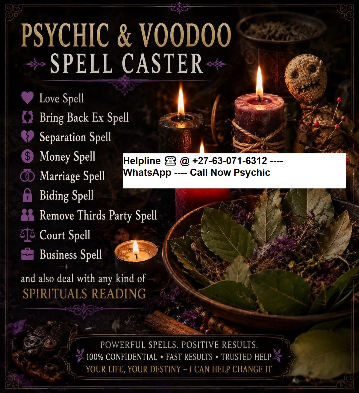 Powerful Love Spells Designed to Reunite Seperated ex Lovers ☎️ @ +27-63-071-6312